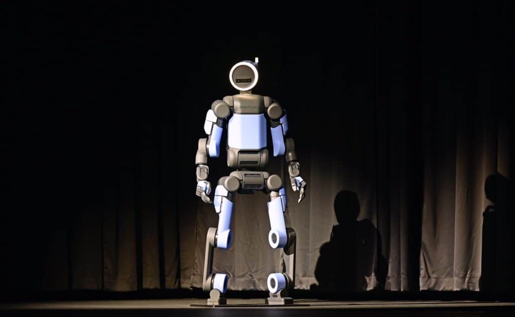 The new Atlas robot on stage at CES, phot credit Hyundai Motor Group