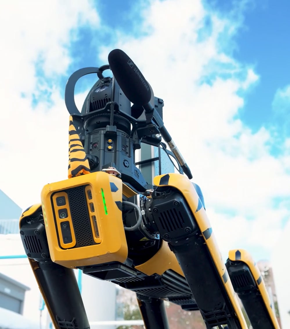 A Spot robot with visual and thermal camera payload patrols J-POWER plant