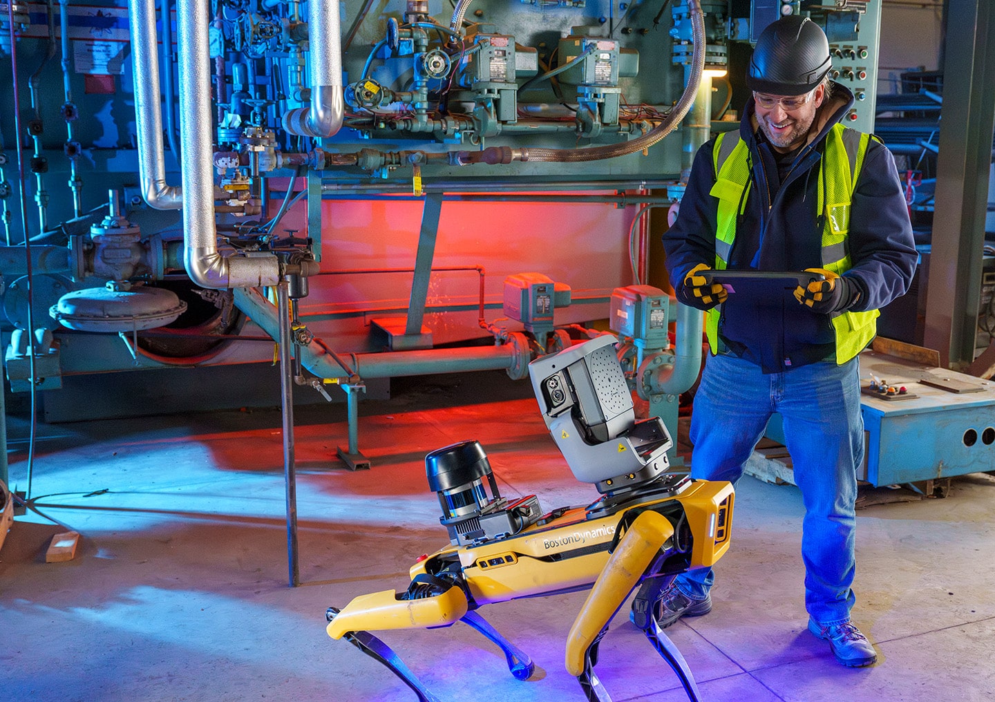 An operator programs an autonomous acoustic inspection action using Spot